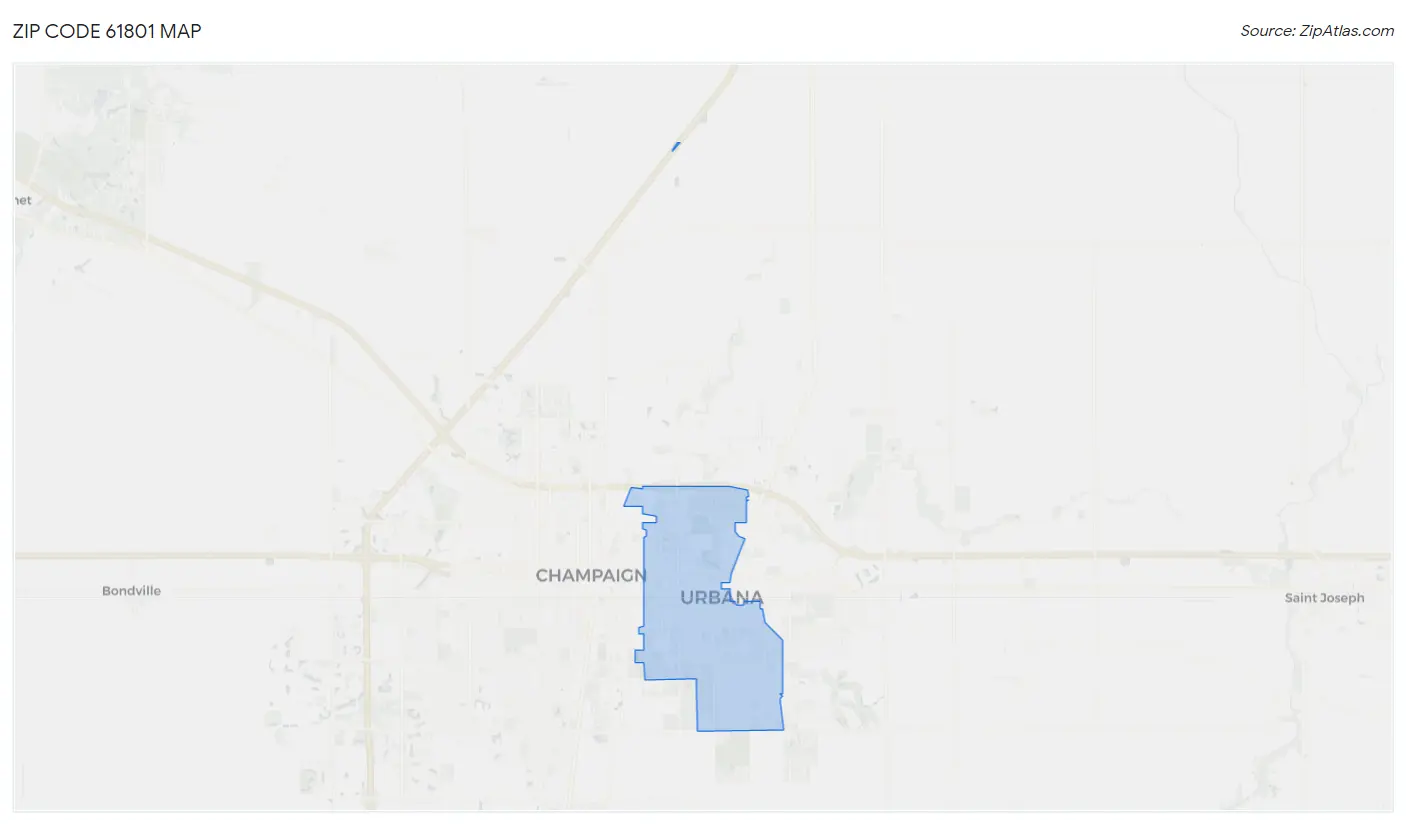 Zip Code 61801 Map