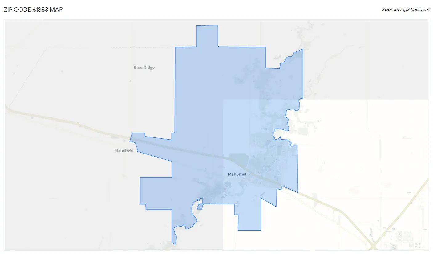 Zip Code 61853 Map