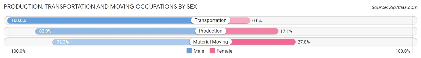 Production, Transportation and Moving Occupations by Sex in Zip Code 61910