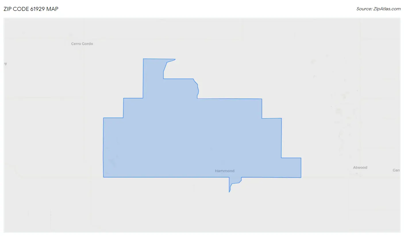 Zip Code 61929 Map