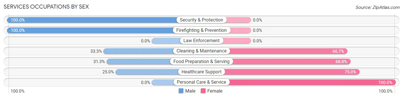 Services Occupations by Sex in Zip Code 61930