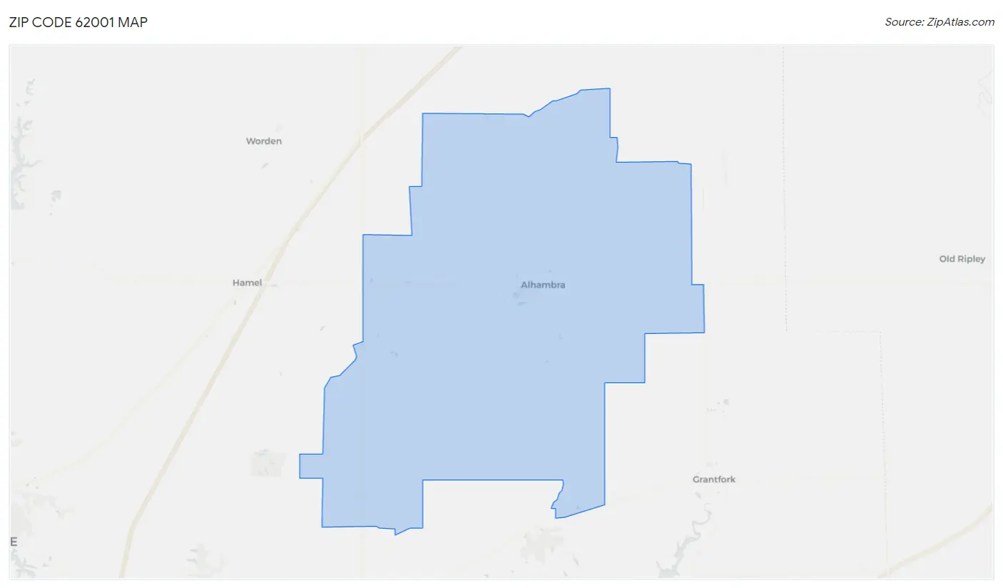 Zip Code 62001 Map