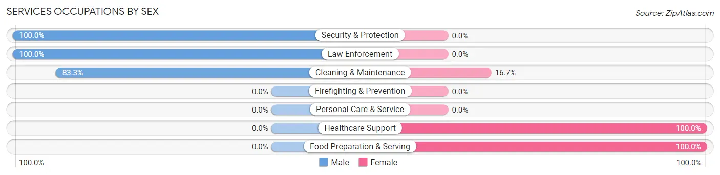 Services Occupations by Sex in Zip Code 62001