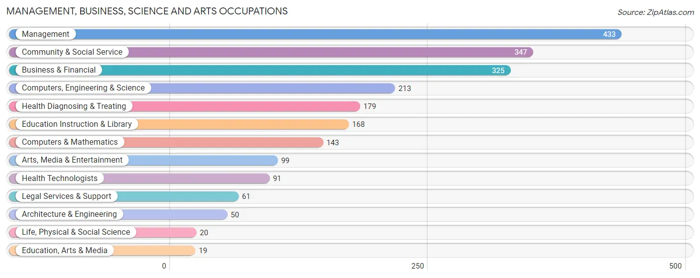 Management, Business, Science and Arts Occupations in Zip Code 62024