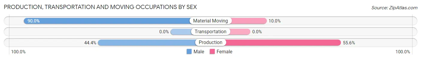 Production, Transportation and Moving Occupations by Sex in Zip Code 62028
