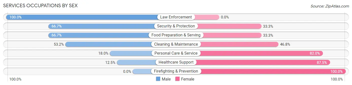 Services Occupations by Sex in Zip Code 62069