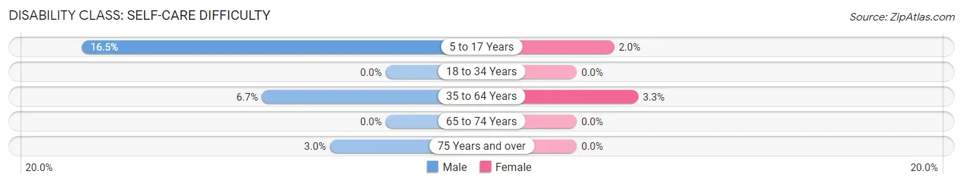 Disability in Zip Code 62074: <span>Self-Care Difficulty</span>