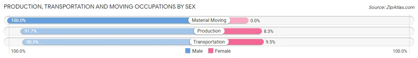 Production, Transportation and Moving Occupations by Sex in Zip Code 62243