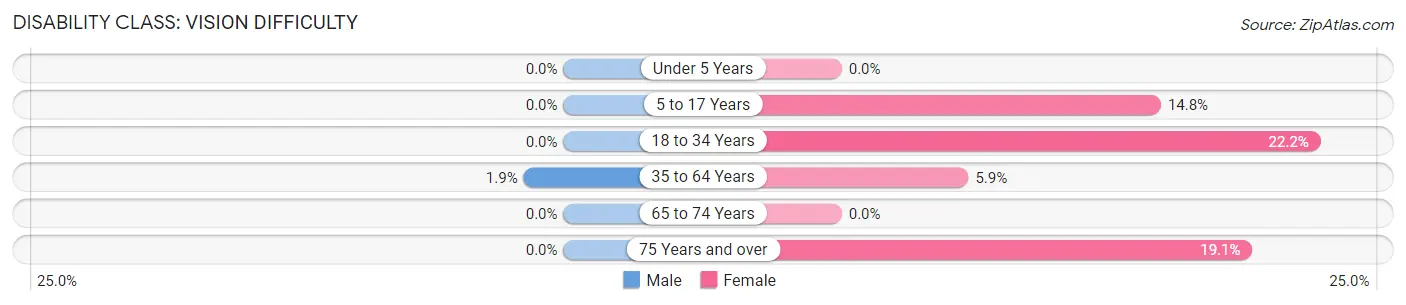 Disability in Zip Code 62325: <span>Vision Difficulty</span>