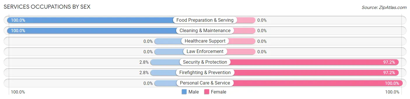 Services Occupations by Sex in Zip Code 62378