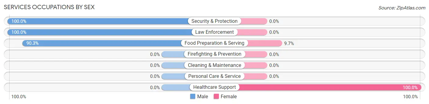 Services Occupations by Sex in Zip Code 62425
