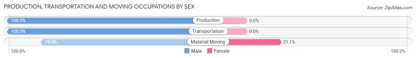 Production, Transportation and Moving Occupations by Sex in Zip Code 62546