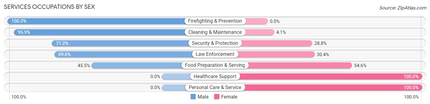 Services Occupations by Sex in Zip Code 62546