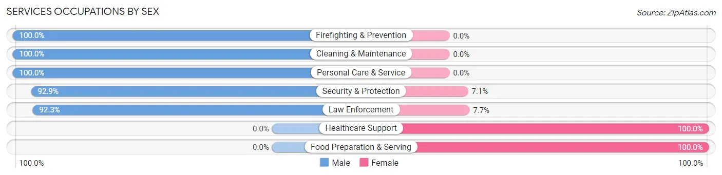 Services Occupations by Sex in Zip Code 62553