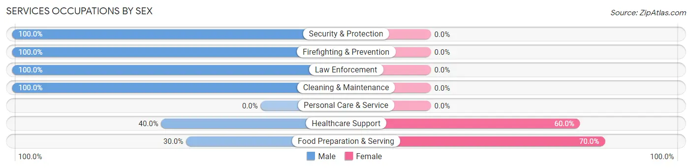 Services Occupations by Sex in Zip Code 62556