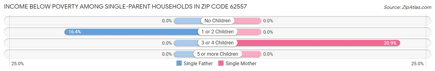 Income Below Poverty Among Single-Parent Households in Zip Code 62557