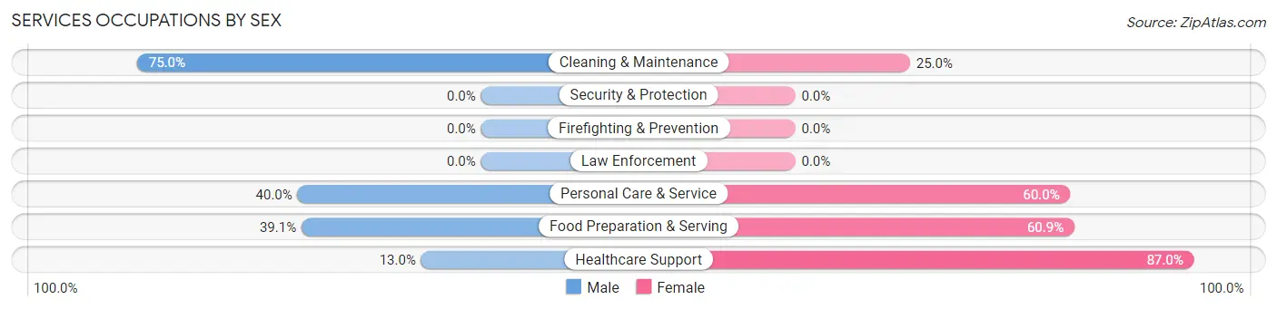 Services Occupations by Sex in Zip Code 62567