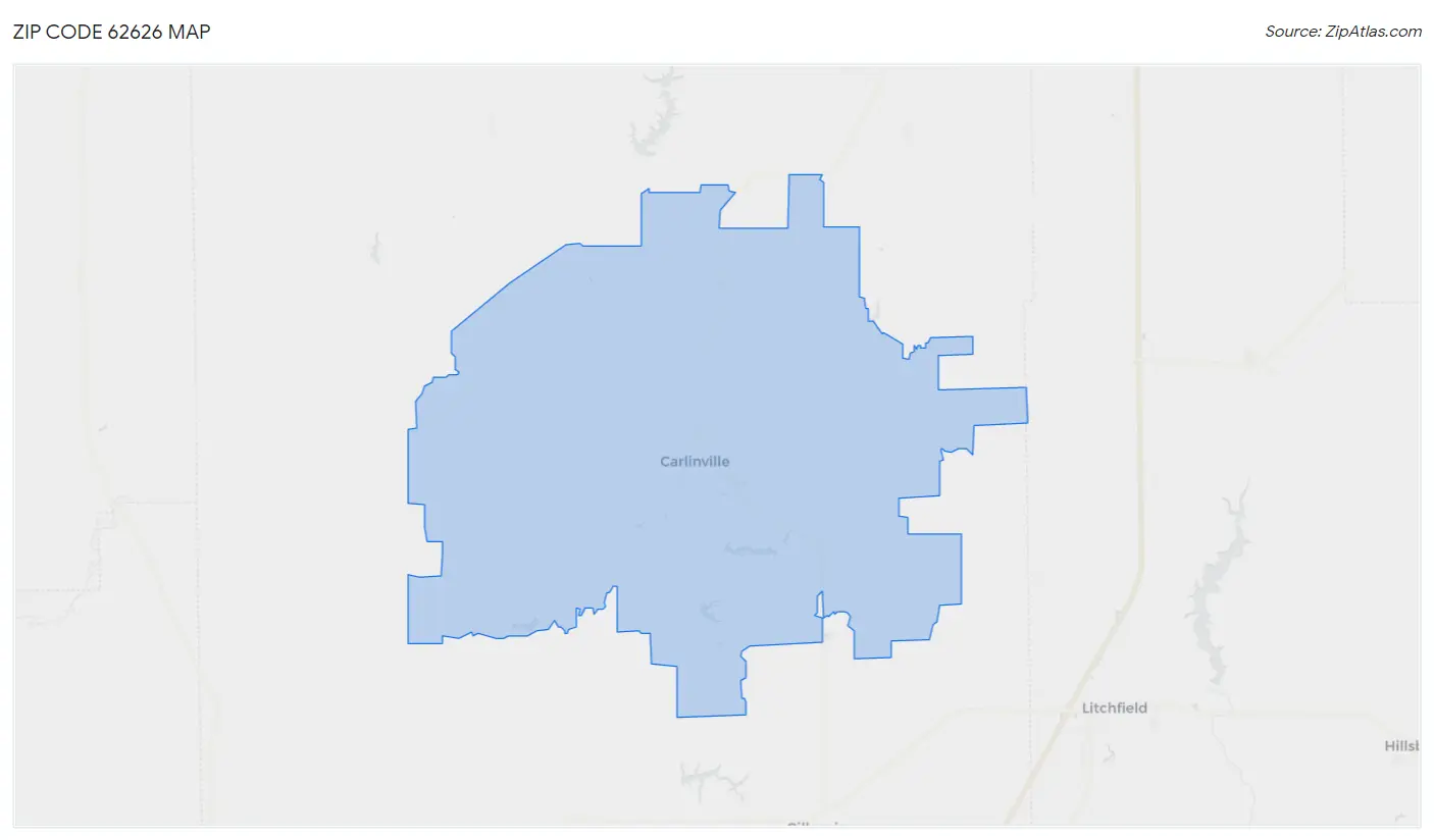 Zip Code 62626 Map