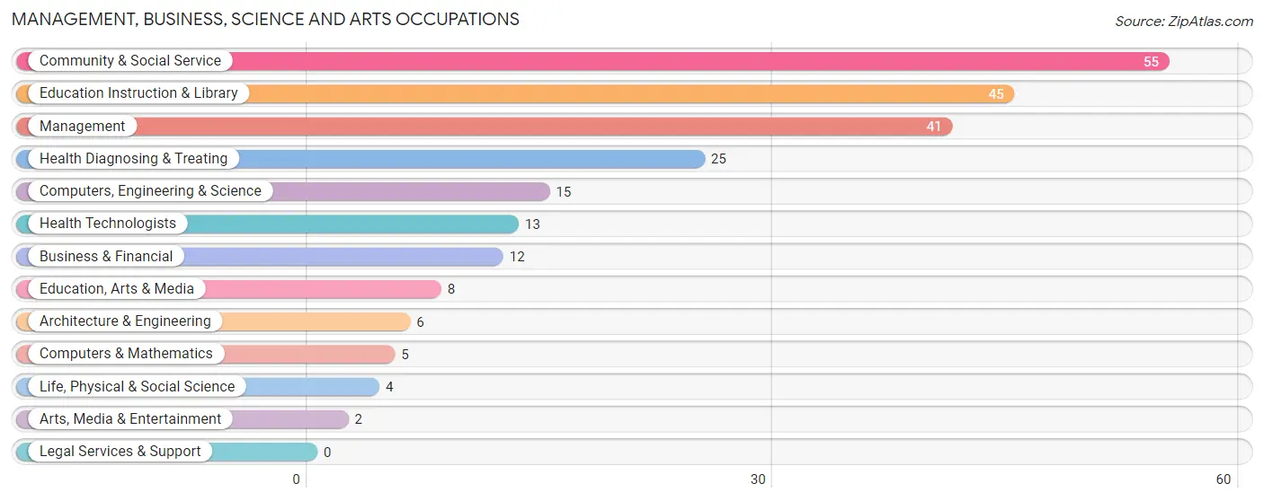 Management, Business, Science and Arts Occupations in Zip Code 62638