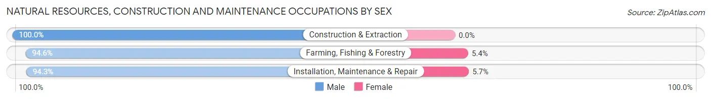 Natural Resources, Construction and Maintenance Occupations by Sex in Zip Code 62650