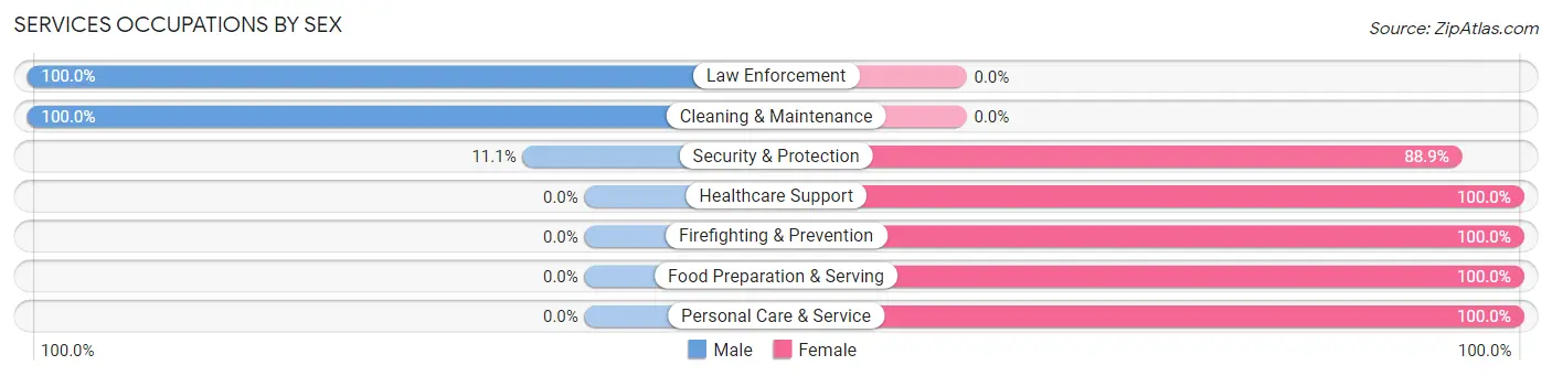 Services Occupations by Sex in Zip Code 62811