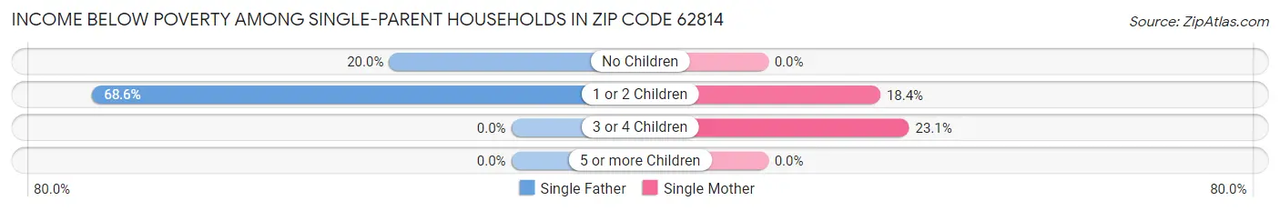 Income Below Poverty Among Single-Parent Households in Zip Code 62814
