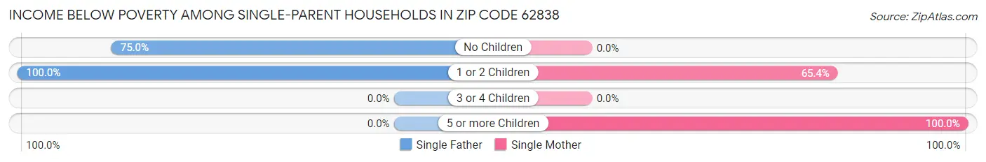 Income Below Poverty Among Single-Parent Households in Zip Code 62838