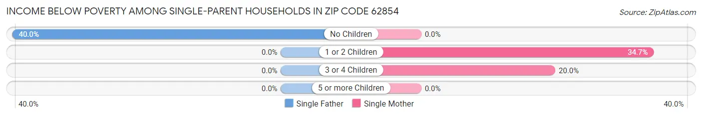 Income Below Poverty Among Single-Parent Households in Zip Code 62854