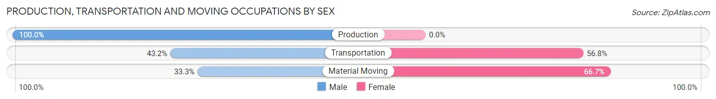 Production, Transportation and Moving Occupations by Sex in Zip Code 62872