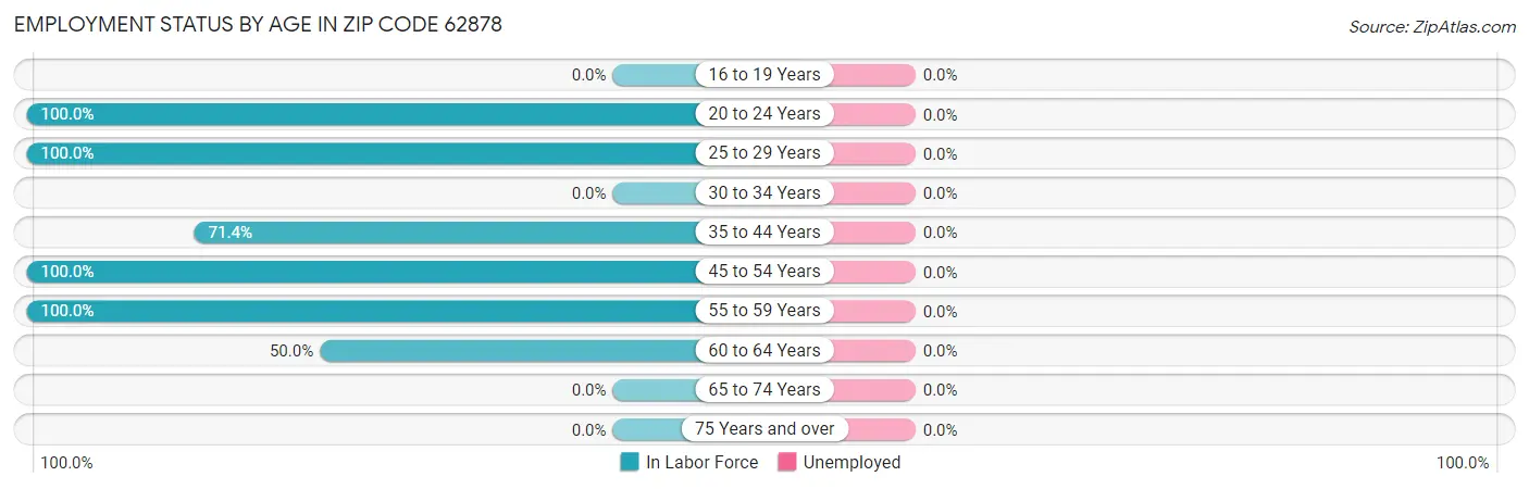 Employment Status by Age in Zip Code 62878