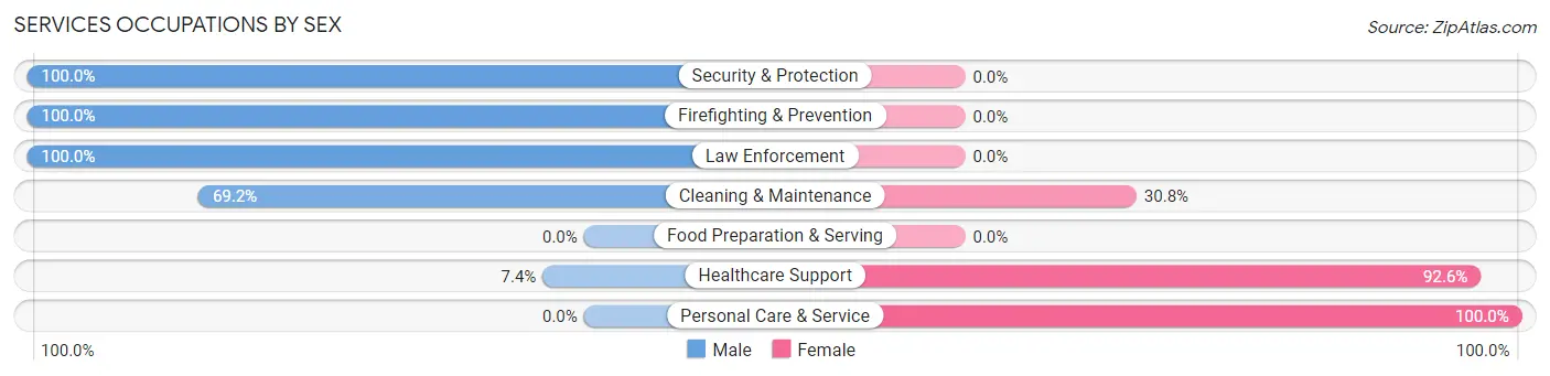 Services Occupations by Sex in Zip Code 62893