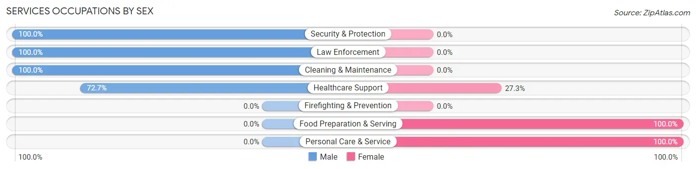 Services Occupations by Sex in Zip Code 62923