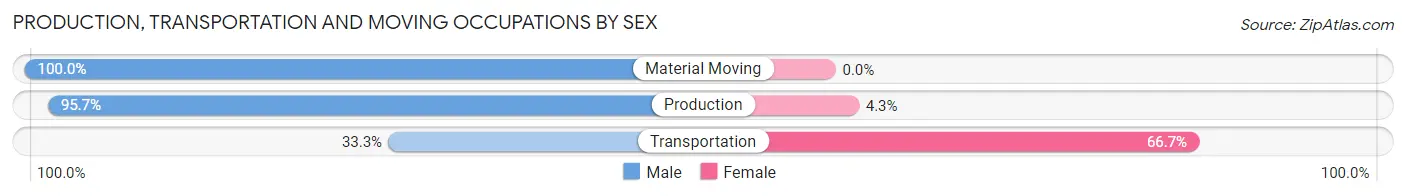 Production, Transportation and Moving Occupations by Sex in Zip Code 62931
