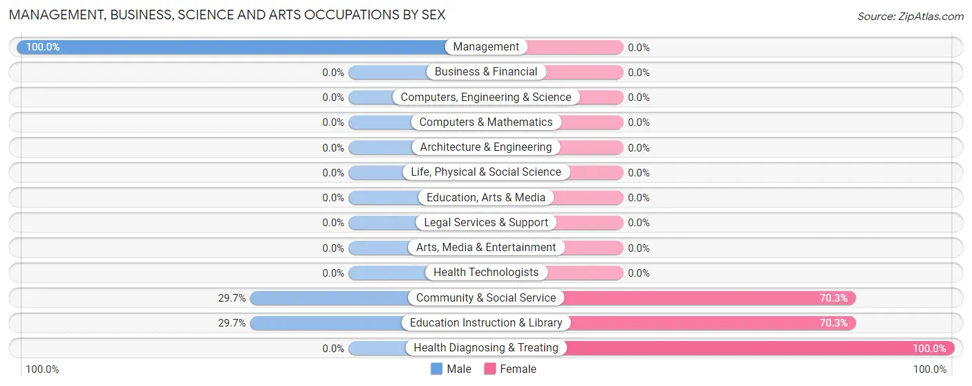 Management, Business, Science and Arts Occupations by Sex in Zip Code 62943
