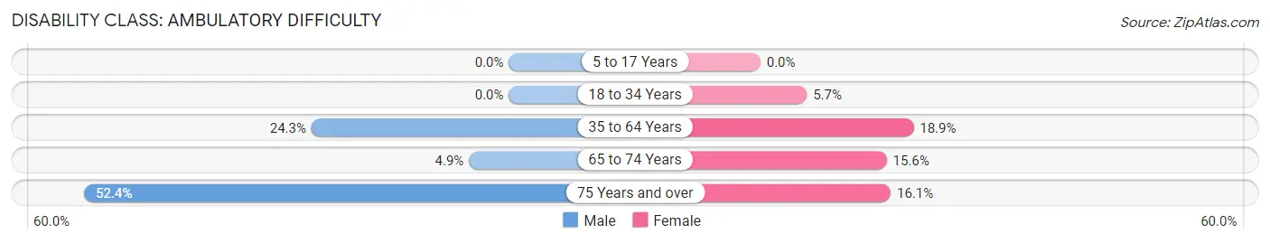 Disability in Zip Code 62956: <span>Ambulatory Difficulty</span>