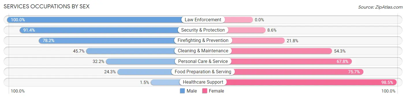 Services Occupations by Sex in Zip Code 62960