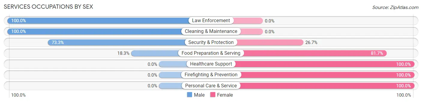 Services Occupations by Sex in Zip Code 62984