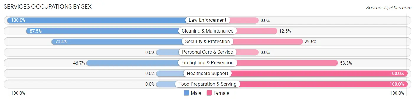 Services Occupations by Sex in Zip Code 62997