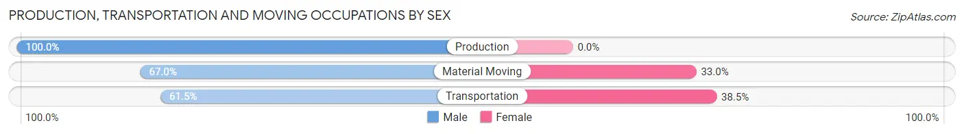 Production, Transportation and Moving Occupations by Sex in Zip Code 63023