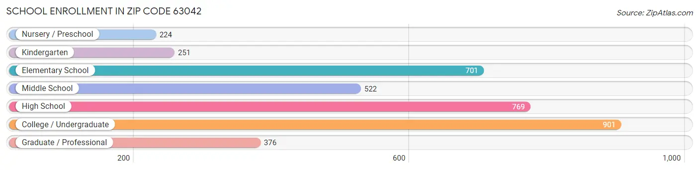 School Enrollment in Zip Code 63042