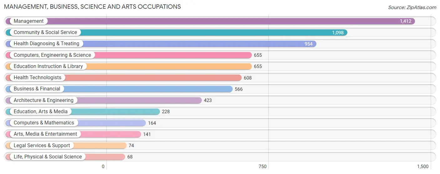 Management, Business, Science and Arts Occupations in Zip Code 63090