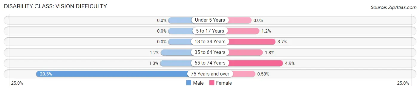 Disability in Zip Code 63104: <span>Vision Difficulty</span>