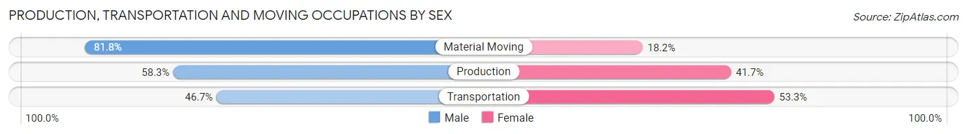 Production, Transportation and Moving Occupations by Sex in Zip Code 63107
