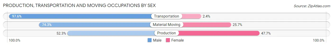 Production, Transportation and Moving Occupations by Sex in Zip Code 63119