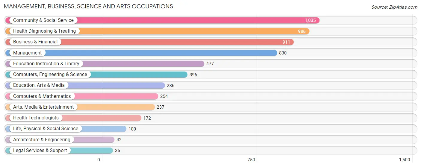 Management, Business, Science and Arts Occupations in Zip Code 63136