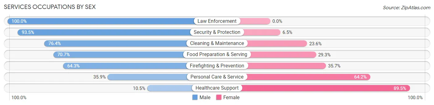 Services Occupations by Sex in Zip Code 63146