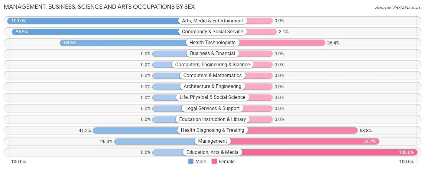 Management, Business, Science and Arts Occupations by Sex in Zip Code 63347