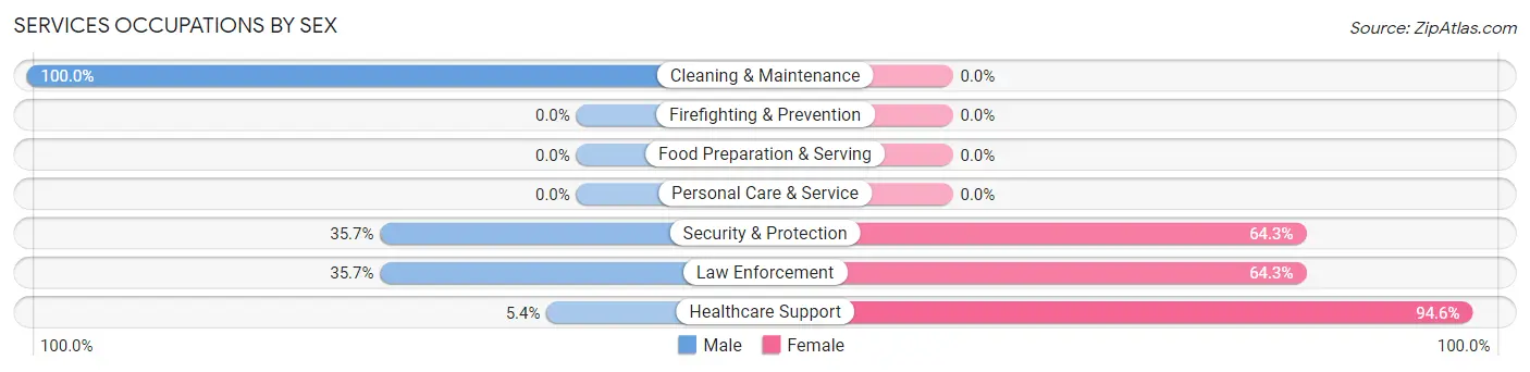 Services Occupations by Sex in Zip Code 63352