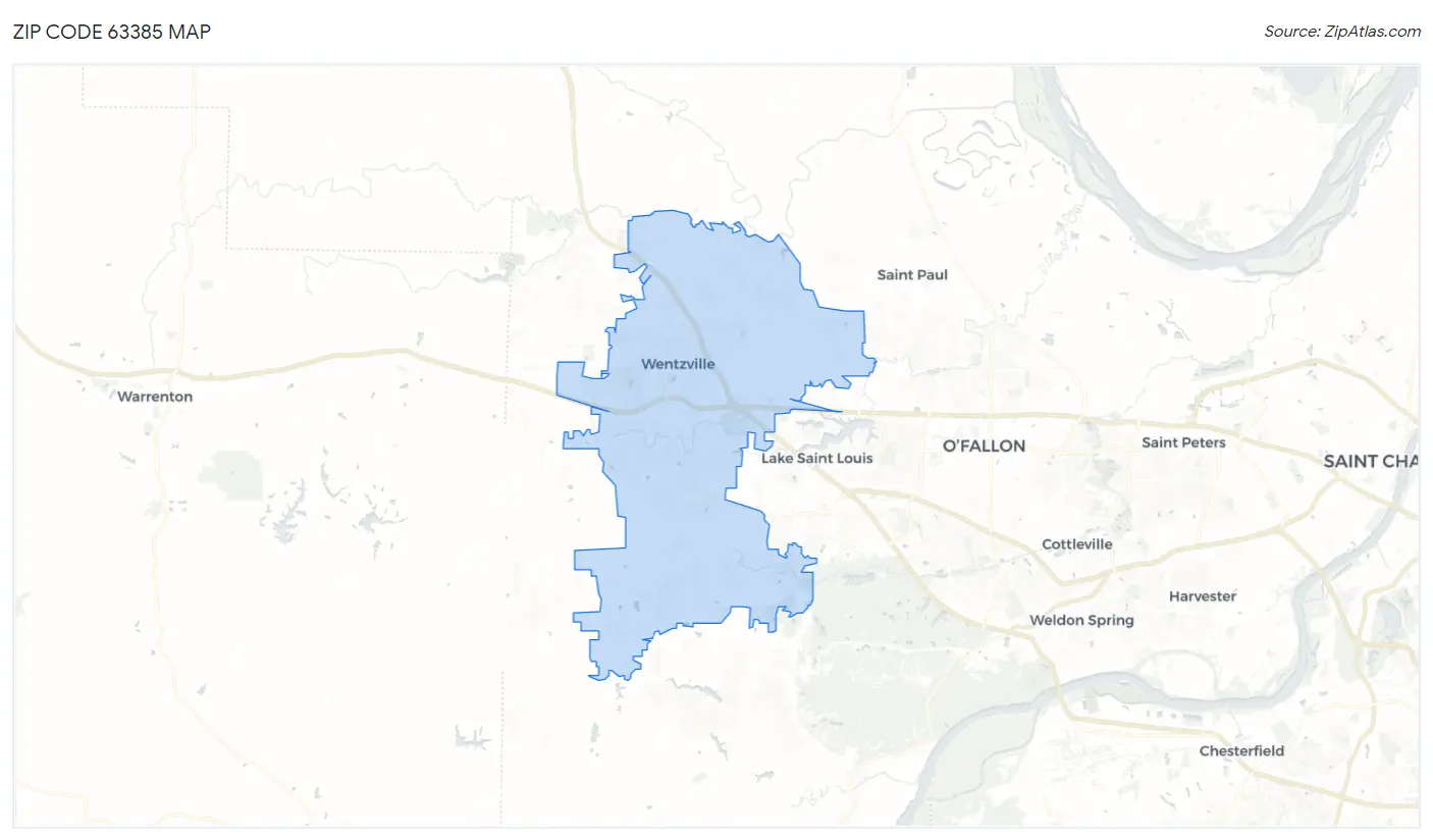 Zip Code 63385 Map