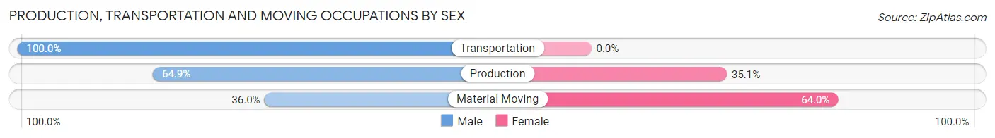 Production, Transportation and Moving Occupations by Sex in Zip Code 63462
